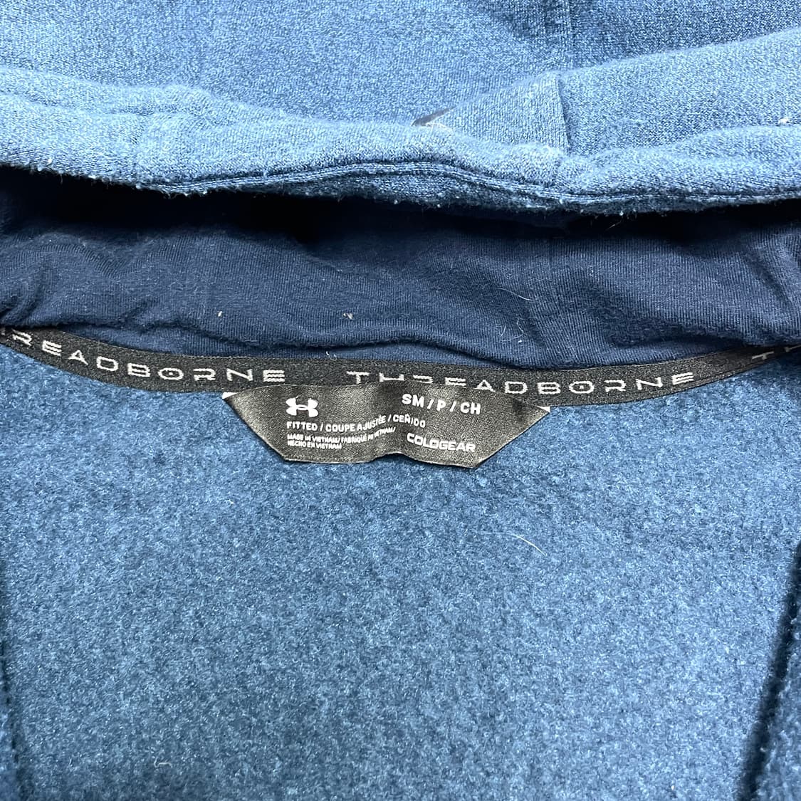 언더아머 블루 기모 후드집업 여성S 상품이미지4