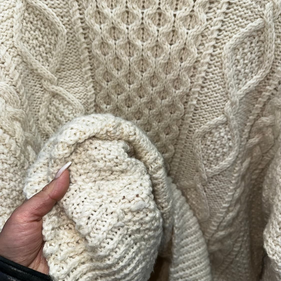 빈티지 핸드메이드 피셔맨 헤비 울 니트L 상품이미지4