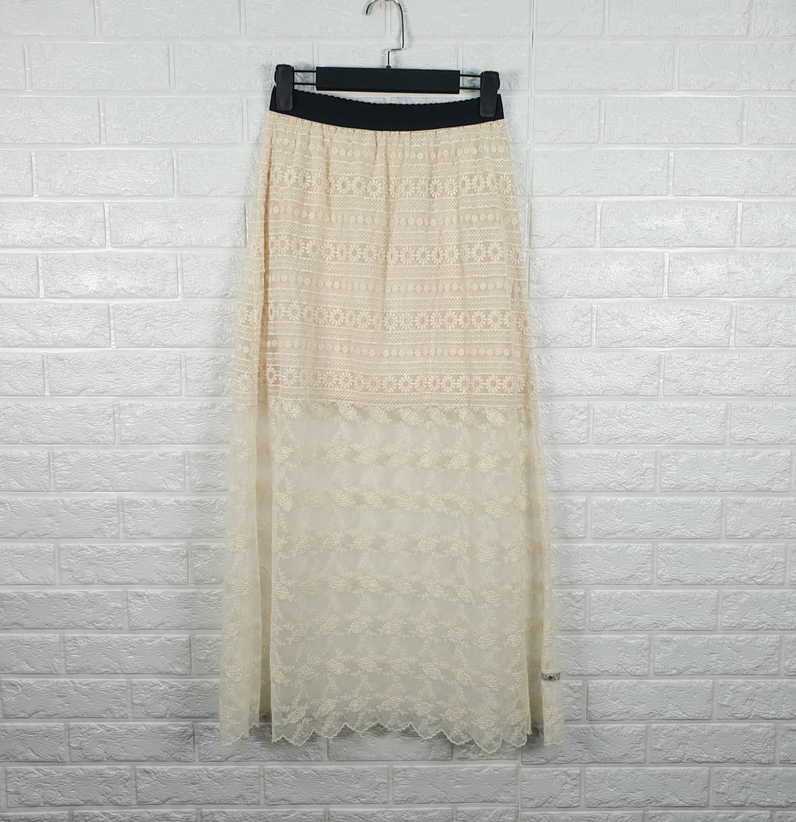 [26-27]써스데이아일랜드 밴딩 레이스 스커트 상품이미지2