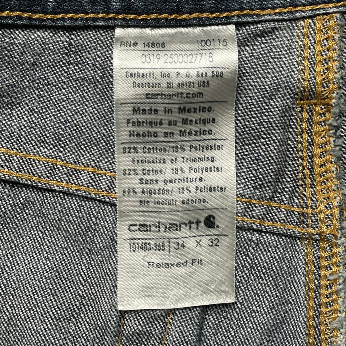 CARHARTT 칼하트 빈티지 릴렉스드핏 워크 데님팬츠 A00975 상품이미지9