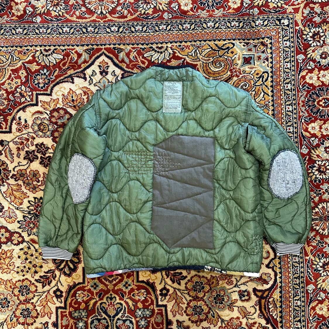 M65 필드 자켓 라이너 사시코 & 패치워크 리메이크 커스텀 - L 상품이미지6