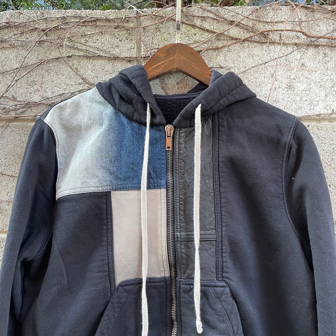 [100] Rick Owens 제이슨 레더패널 후드집업 상품이미지2