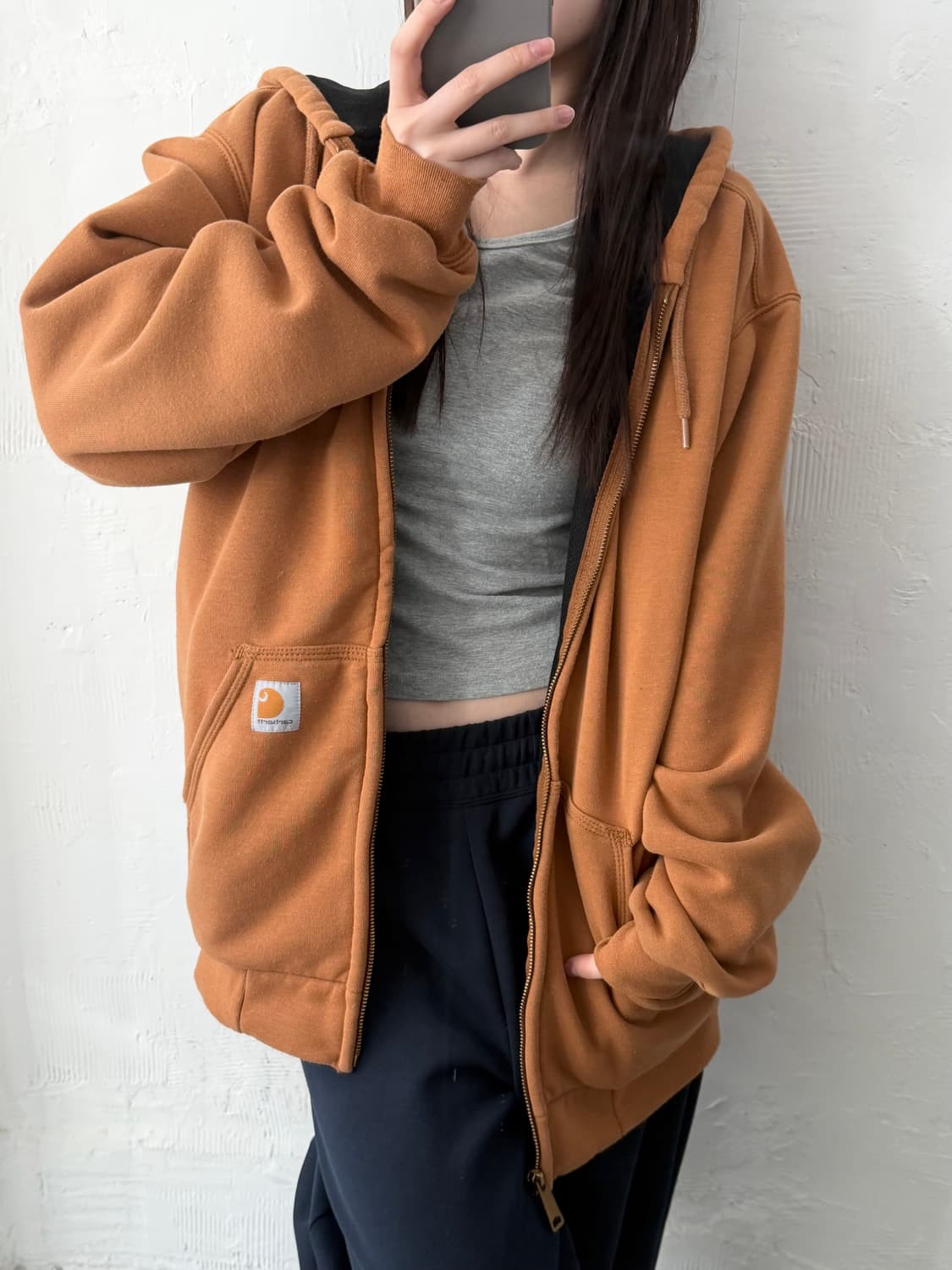 Carhartt 칼하트 된장 컬러 써멀 후드집업 상품이미지1