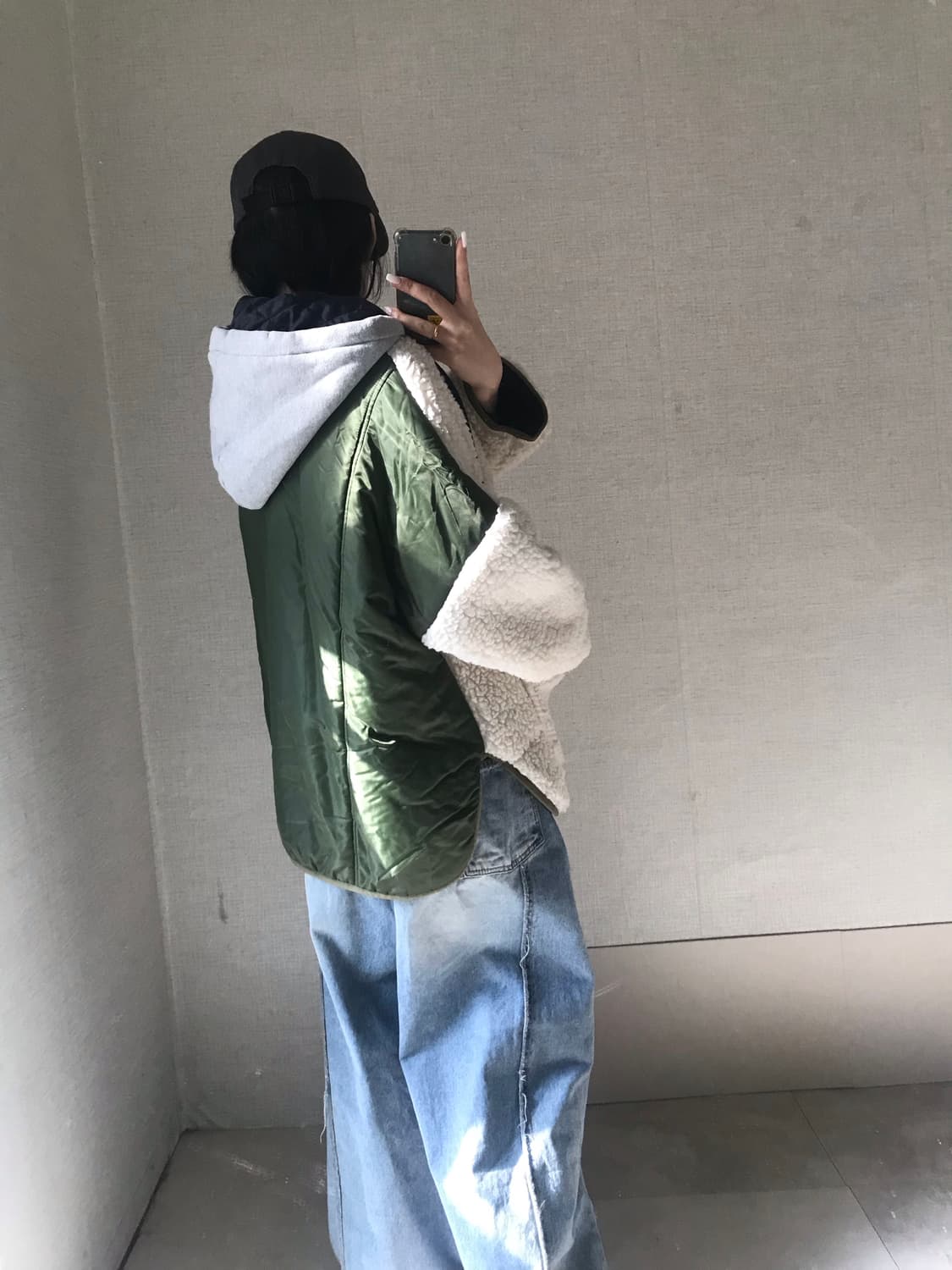 빈티지 레이어드 후리스 점퍼 상품이미지5