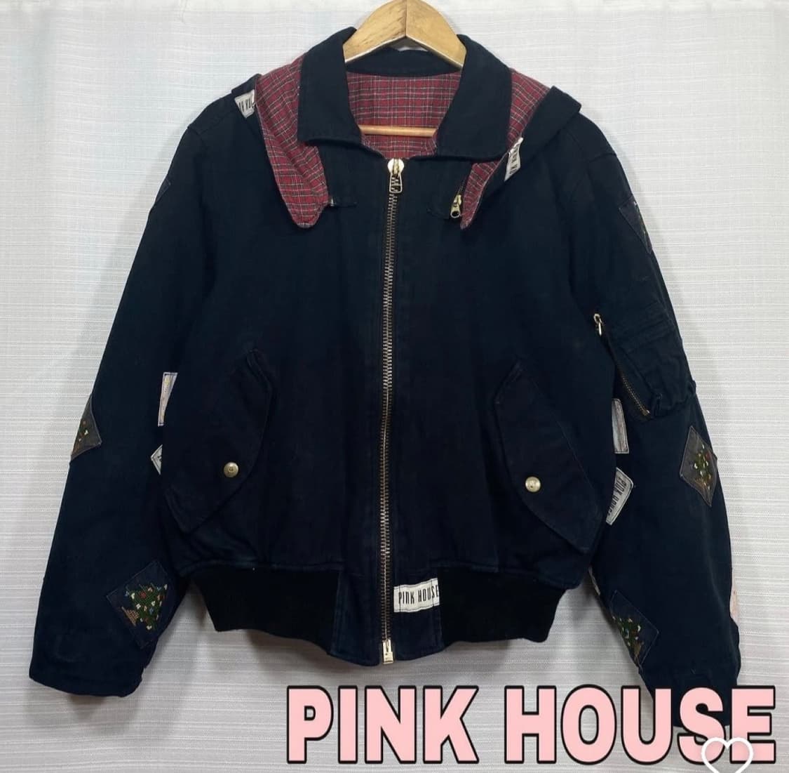 핑크하우스 패치 블루종 자켓 상품이미지1