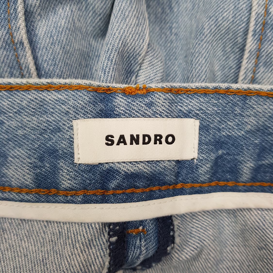 산드로 SANDRO 하이라이즈 와이드 데님 팬츠 38사이즈 상품이미지6