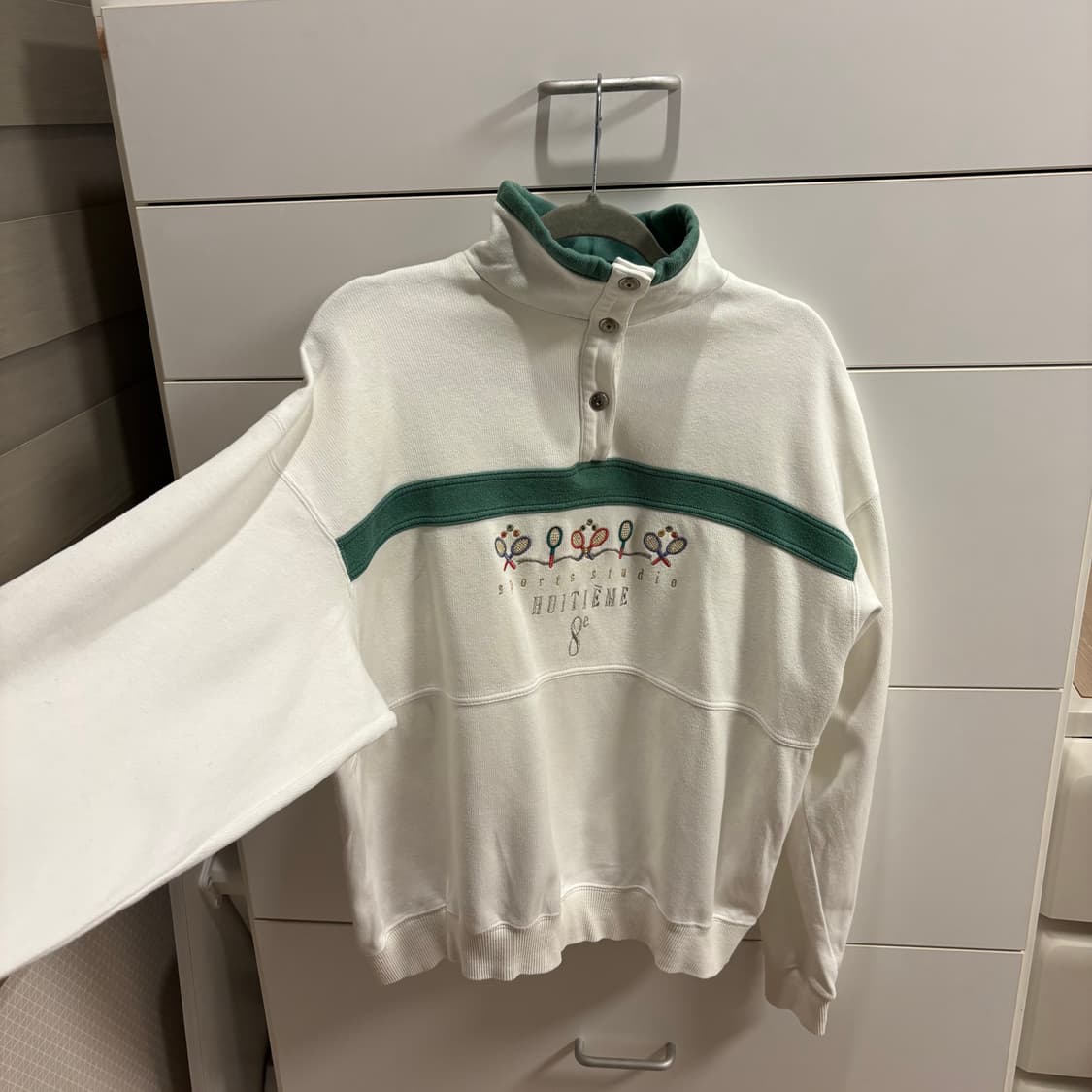 일본 HUITIEME 빈티지 테니스 하프넥 맨투맨 상품이미지3