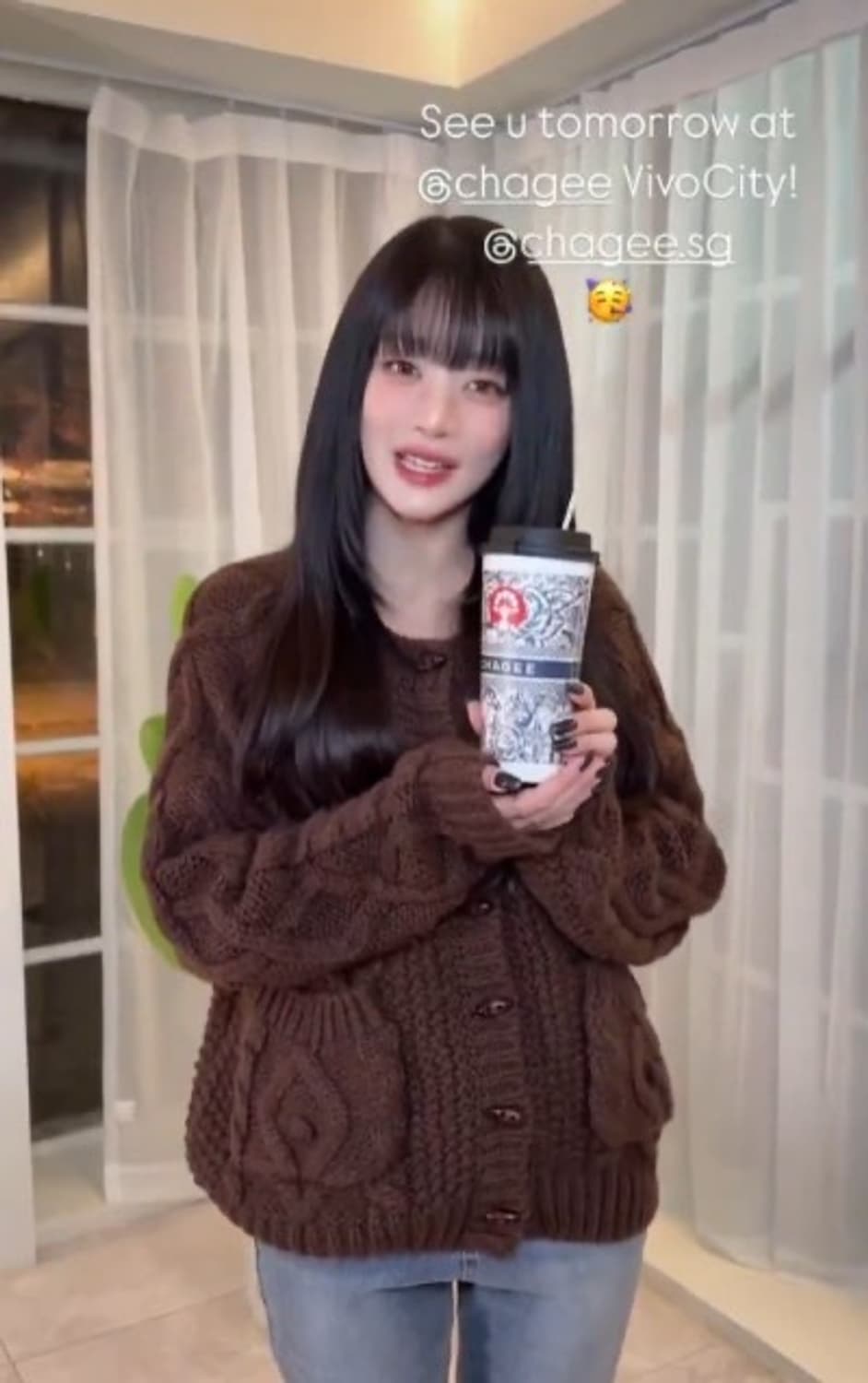 시눈 브라운 니트 가디건 Flower Knit Cardigan 상품이미지3