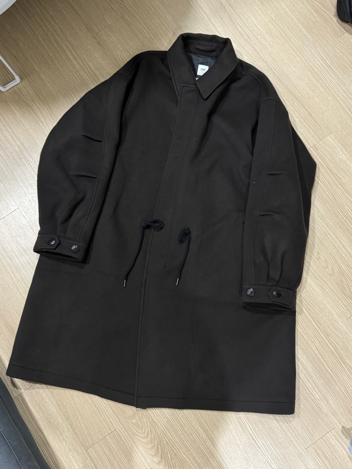 [2] 어나더오피스 25aw 라이브러리 울 모즈 코트 차콜브라운 상품이미지1