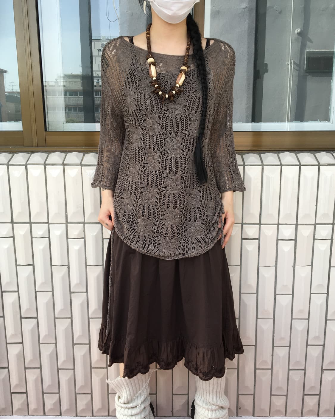 Side shirring crochet top 상품이미지4