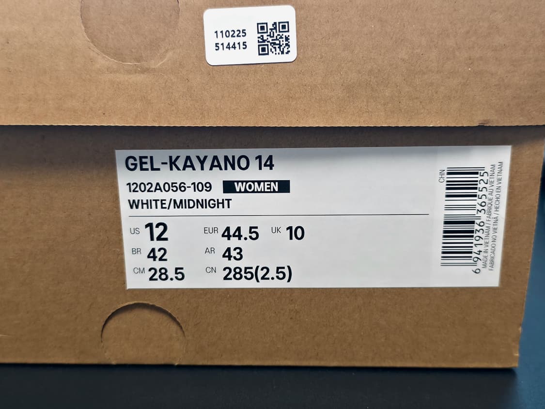 [280] 우먼스 아식스 젤카야노14 화이트/미드나잇 상품이미지10