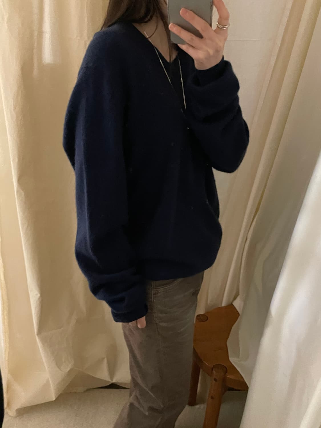 vintage two ply cashmere v-neck knit 상품이미지7