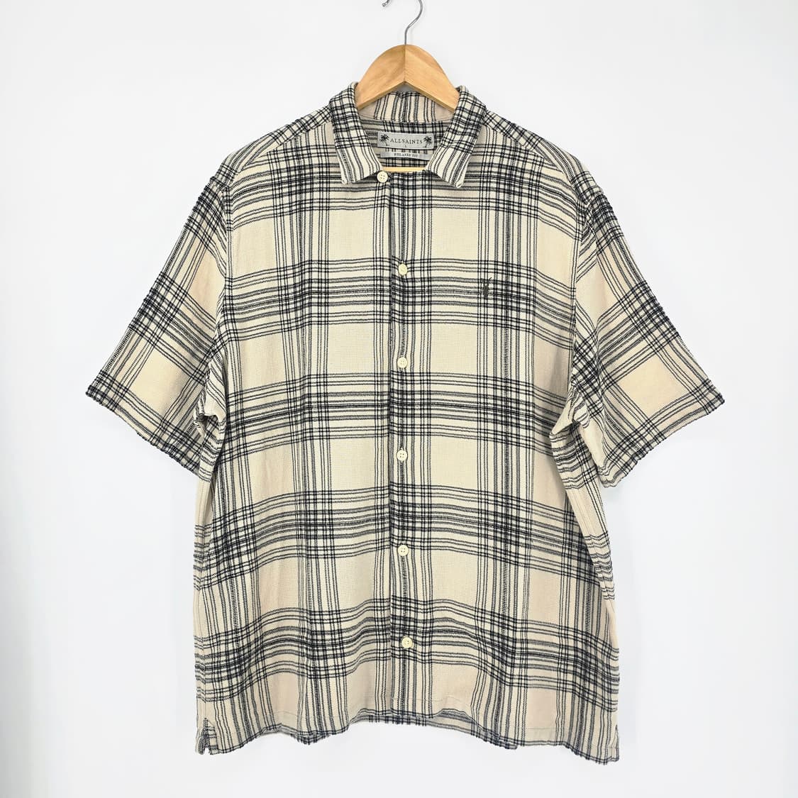 올세인츠 반팔 체크 셔츠 Plaid Organic Cotton 상품이미지1