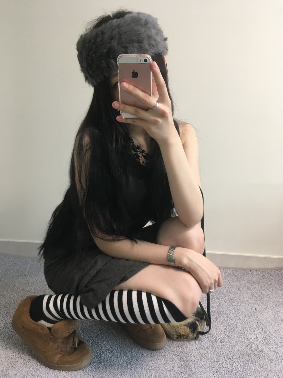 vintage tiered ruffle skirt charcoal 상품이미지3