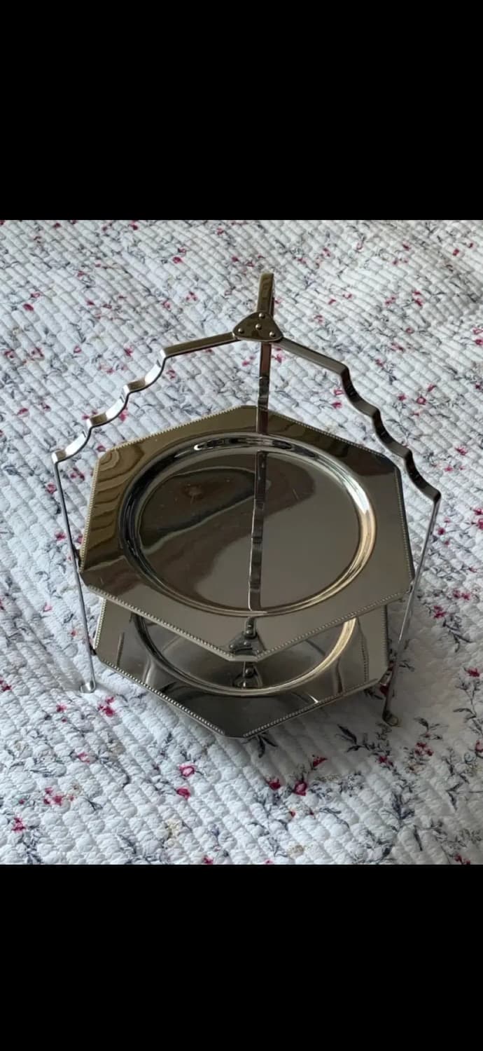 빈티지 올드홀 스테인레스 2단스탠드  상품이미지1