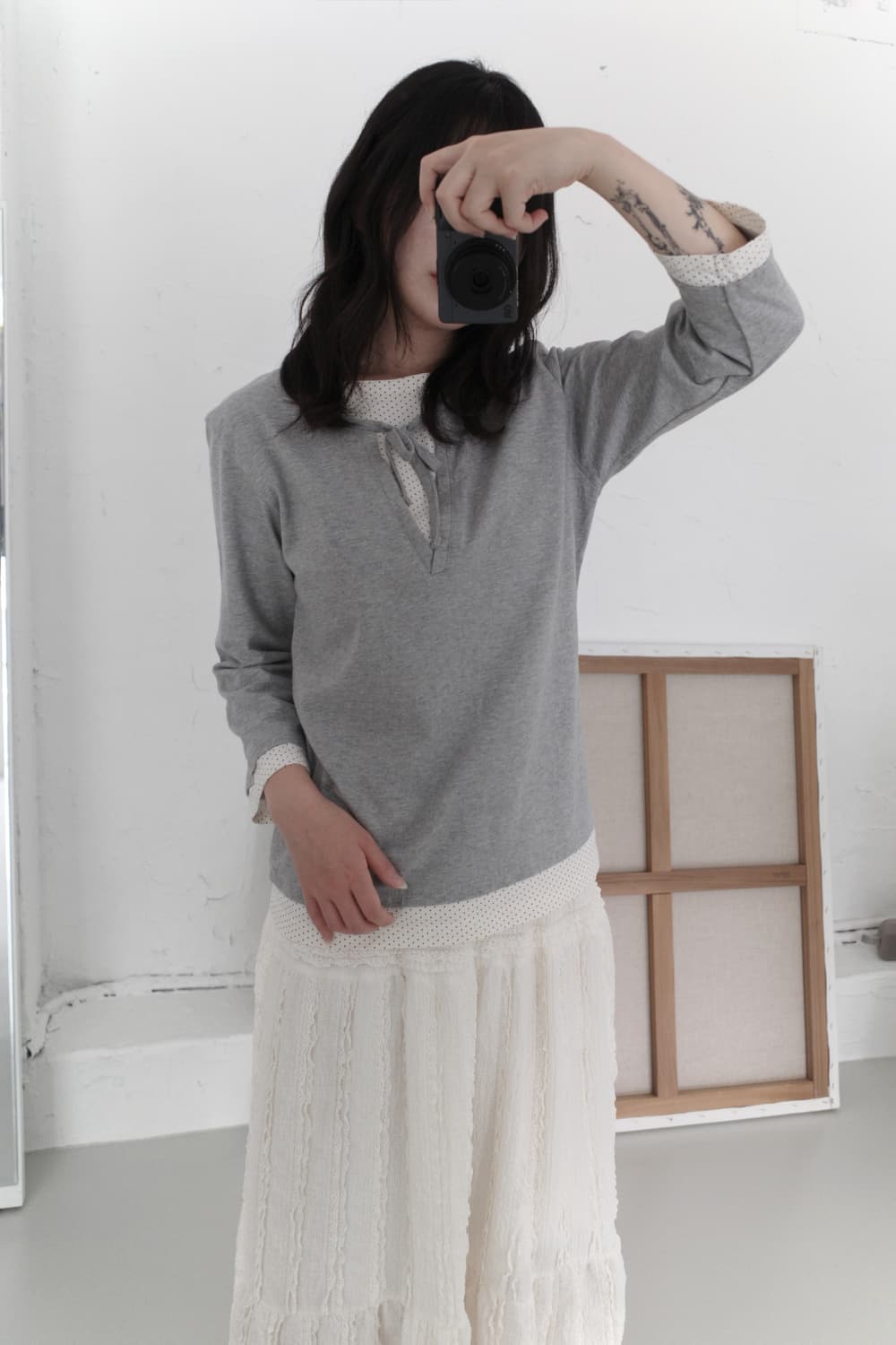 dot layered sleeve 상품이미지5