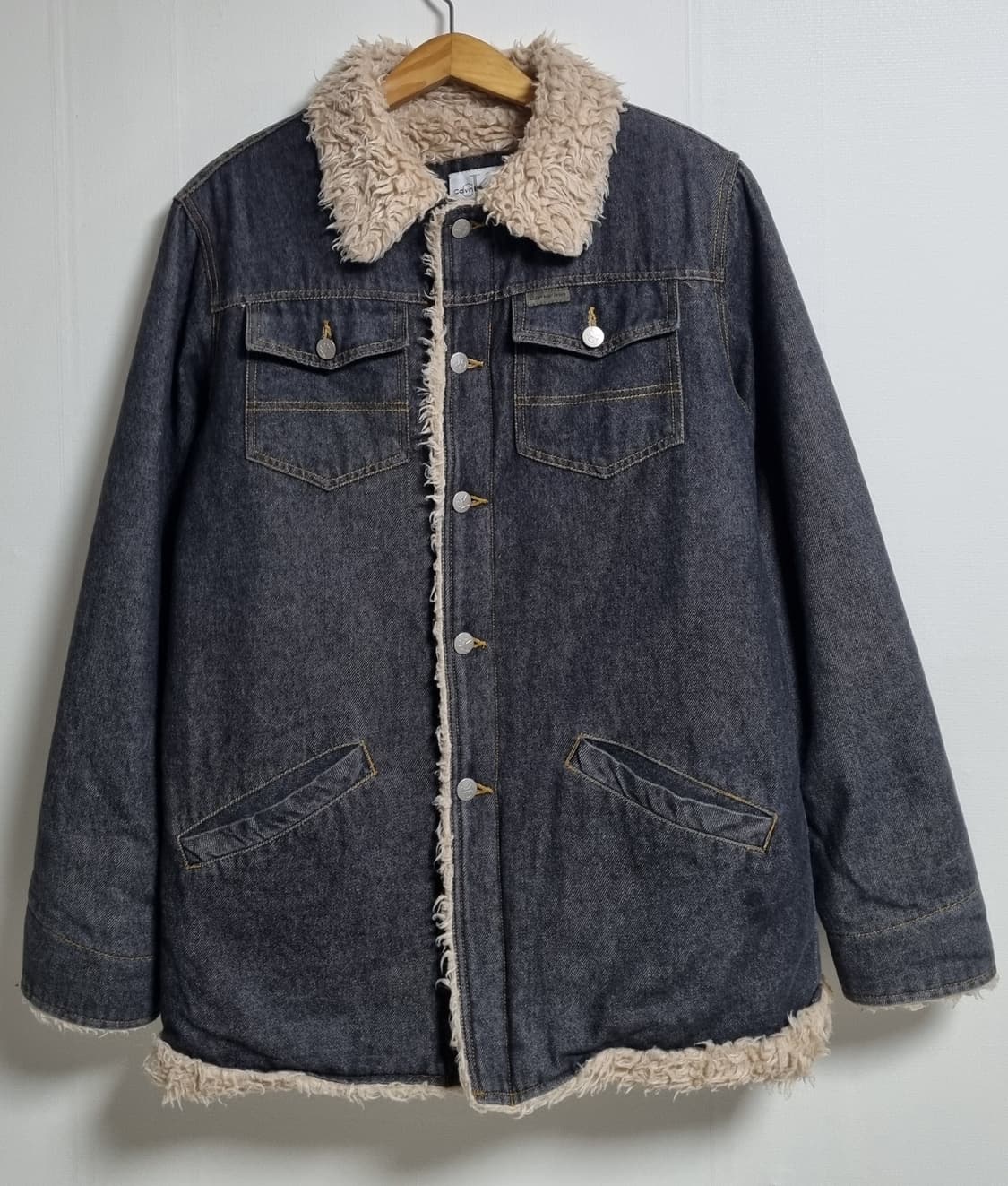 오버핏 S ) CK 캘빈클라인 쉐르파 데님자켓 청자켓 상품이미지1