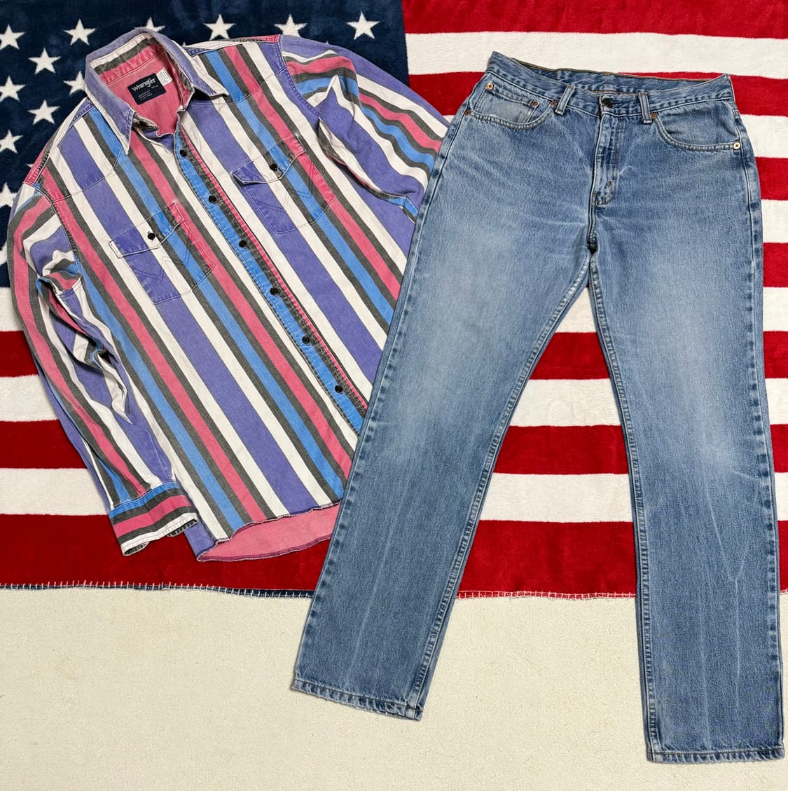 90‘s 랭글러웨스턴셔츠  Wrangler 멀티스트라이프셔츠 빈티지 상품이미지9
