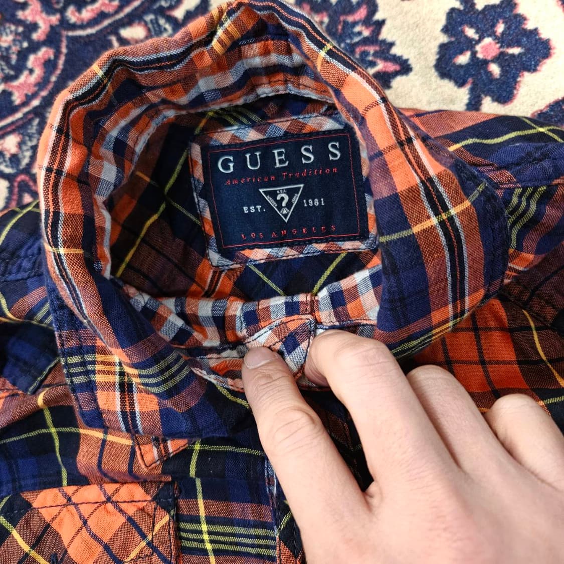 게스(GUESS) 빈티지 레터링 웨스턴 체크 셔츠 상품이미지9