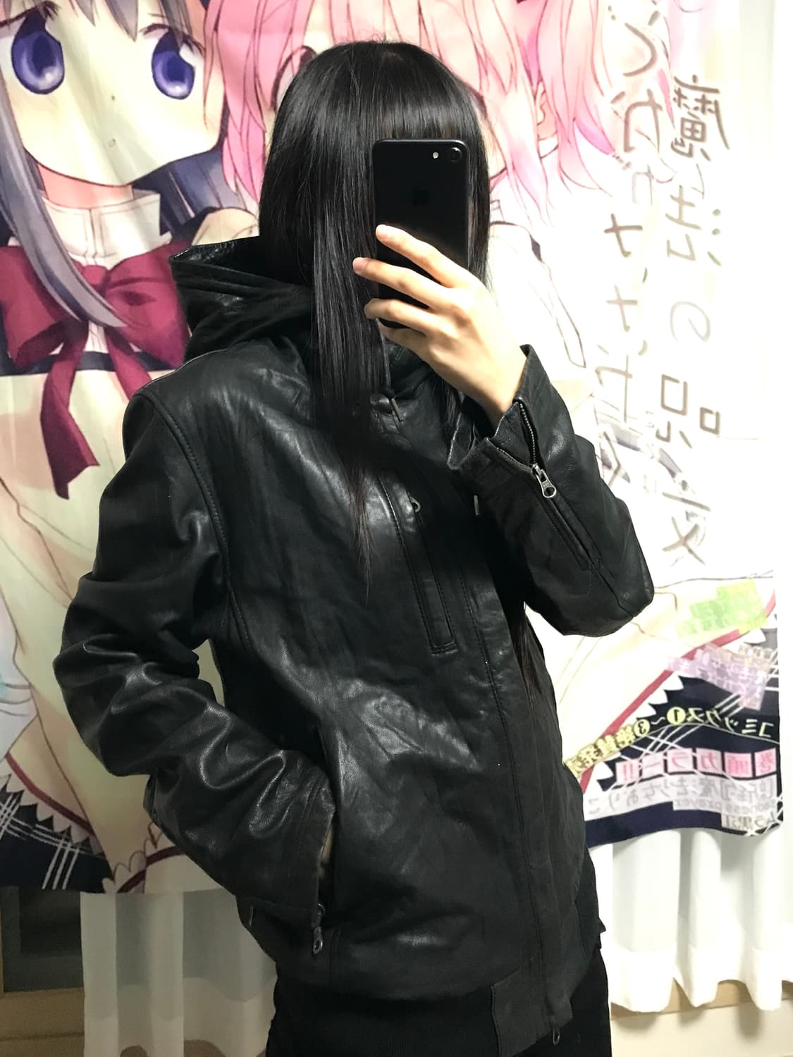 블랙 후드 레더자켓 락시크 코르티스깔 상품이미지1