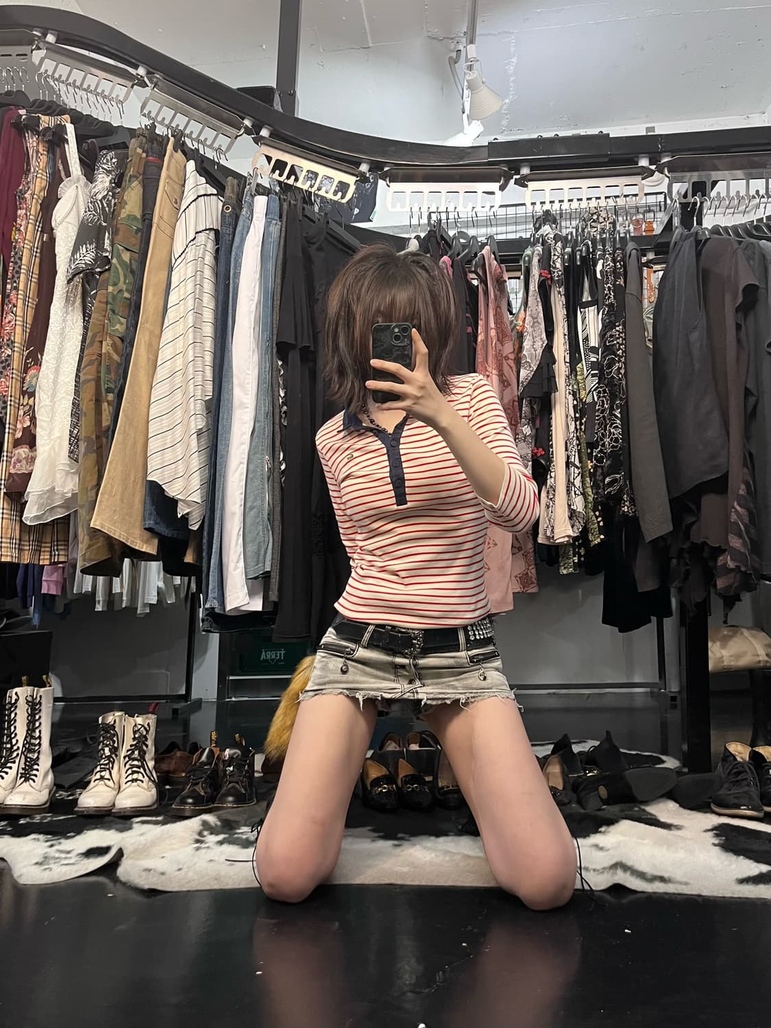 라코스테 스트라이프 카라넥 6부 티셔츠 상품이미지1