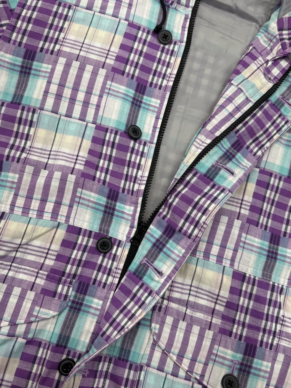 글로벌 워크 퍼플 체크 후드 파카 상품이미지7