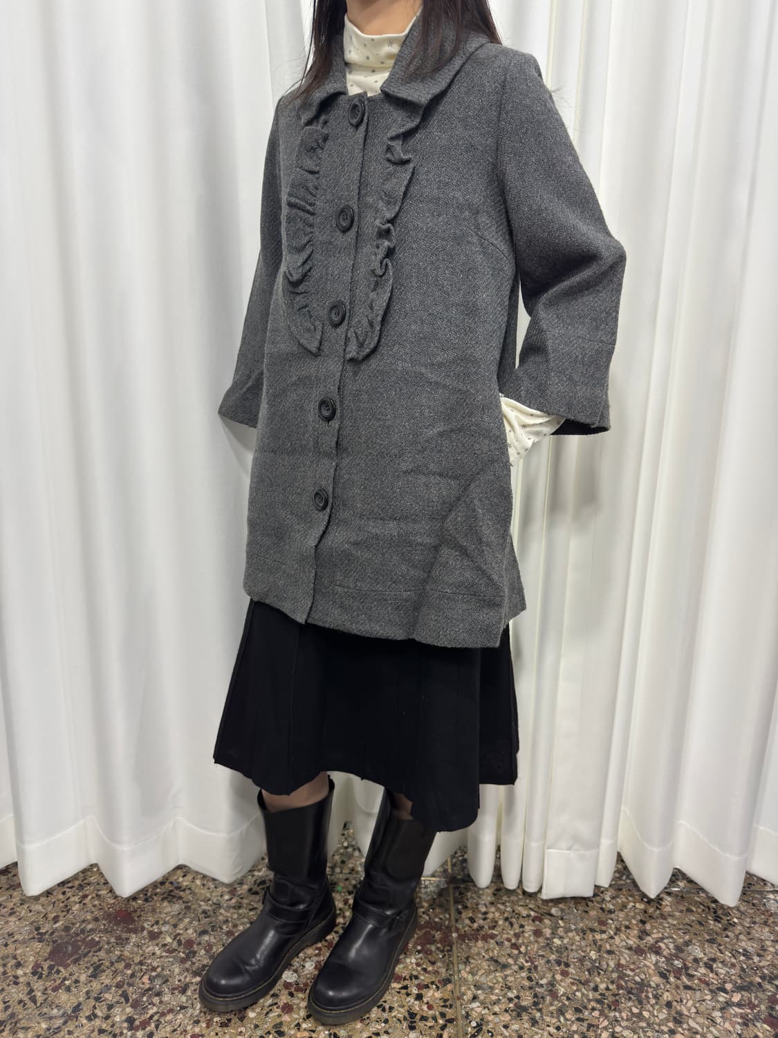 what’s new? gray frill detail coat 상품이미지4