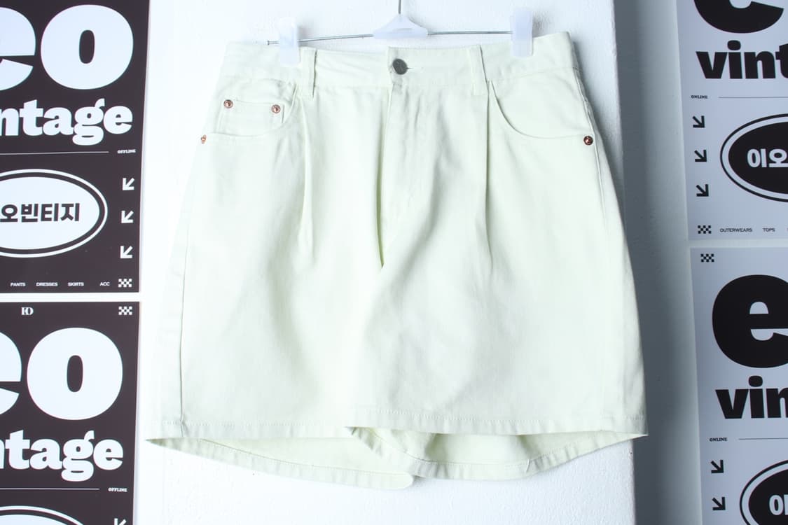 W(L) 시야쥬 반바지 팬츠 원턱 연그린 아메카지-P1P10330 상품이미지2