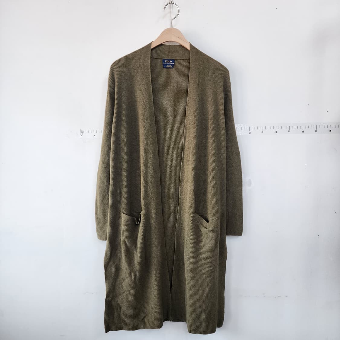 폴로 랄프로렌 롱 케이프 가디건 카키 상품이미지1