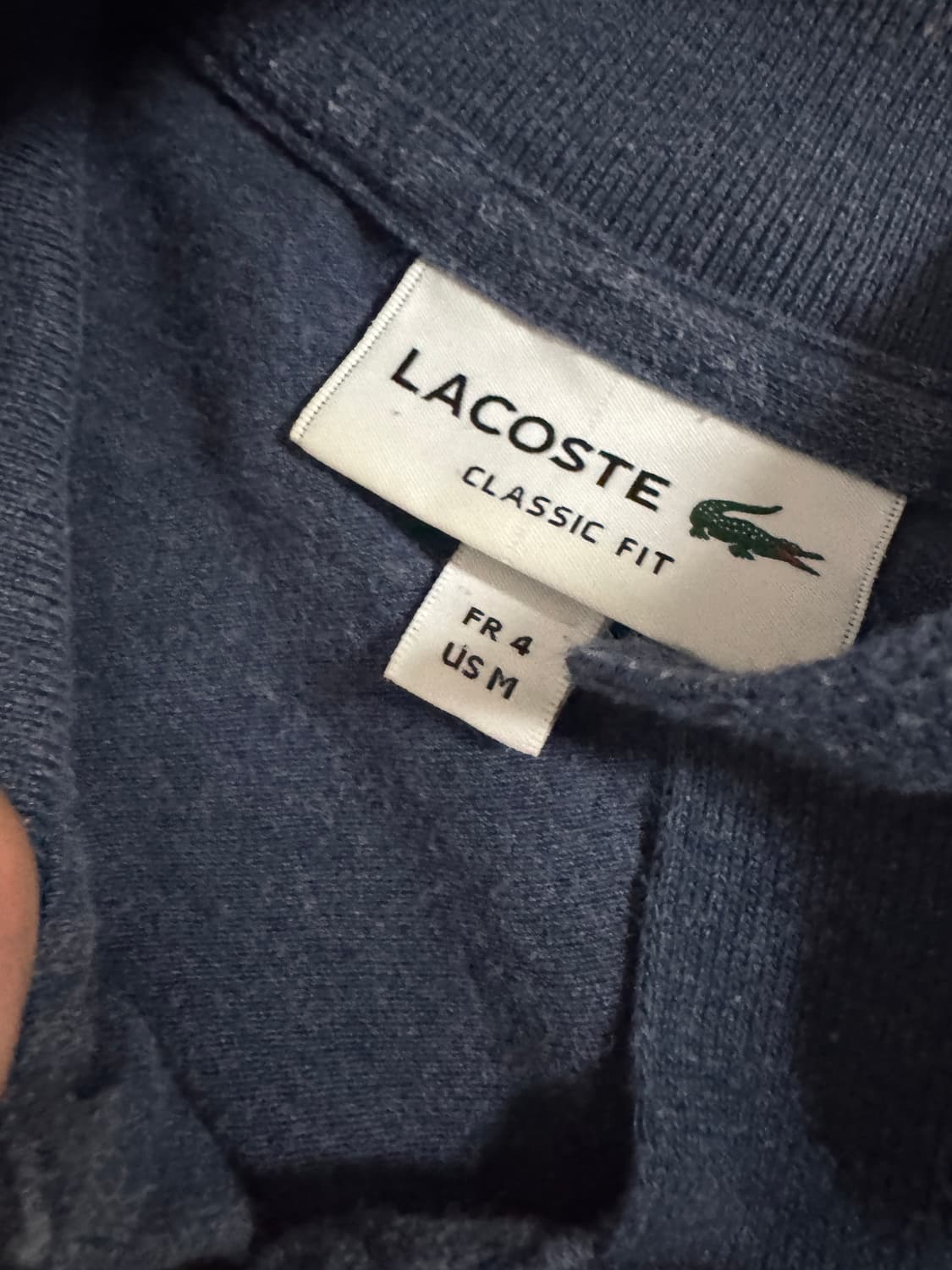 라코스테 커스텀 핏 네이비 긴팔 티셔츠 상품이미지3