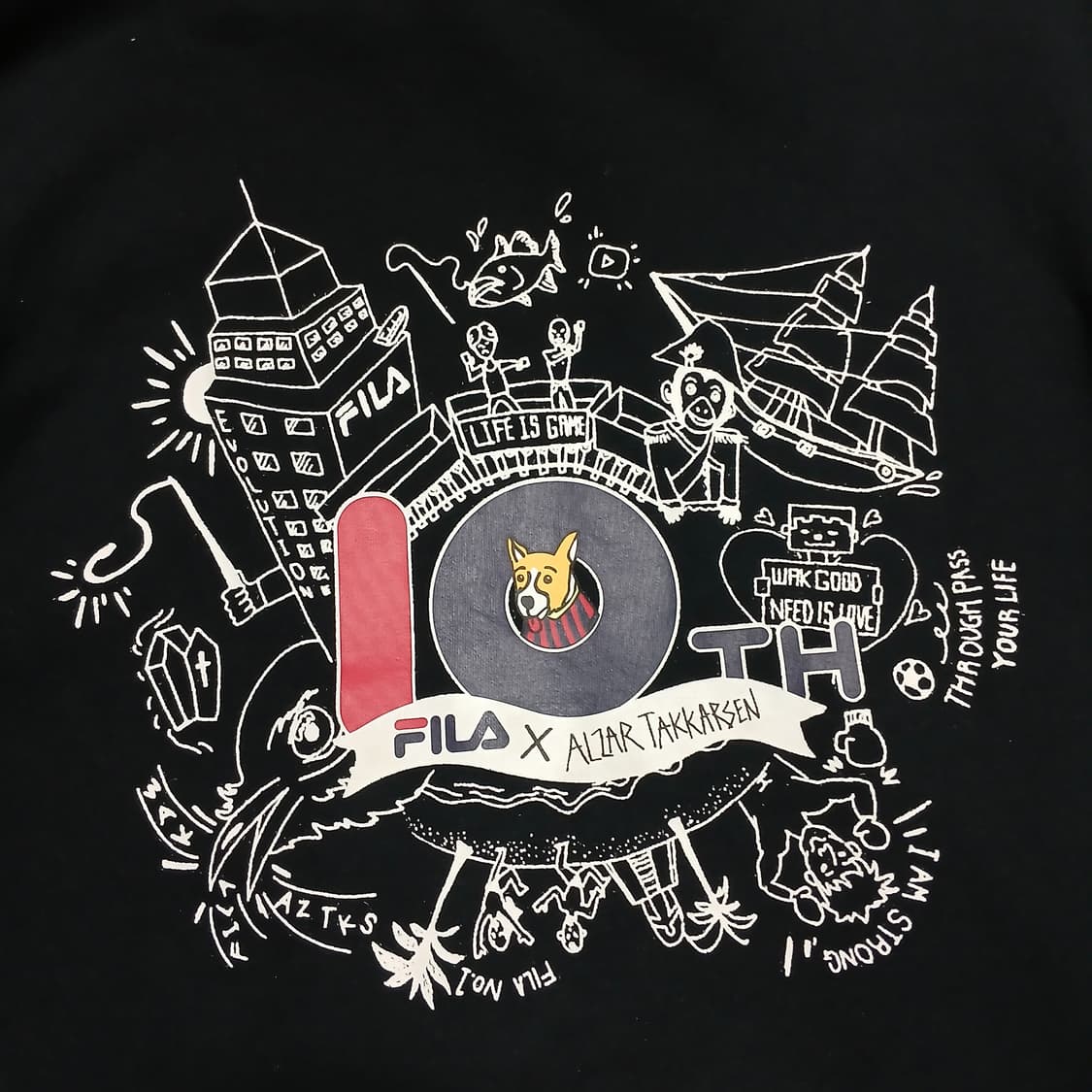 휠라 우왁굳즈 콜라보 후디 fila 후드티 상품이미지1