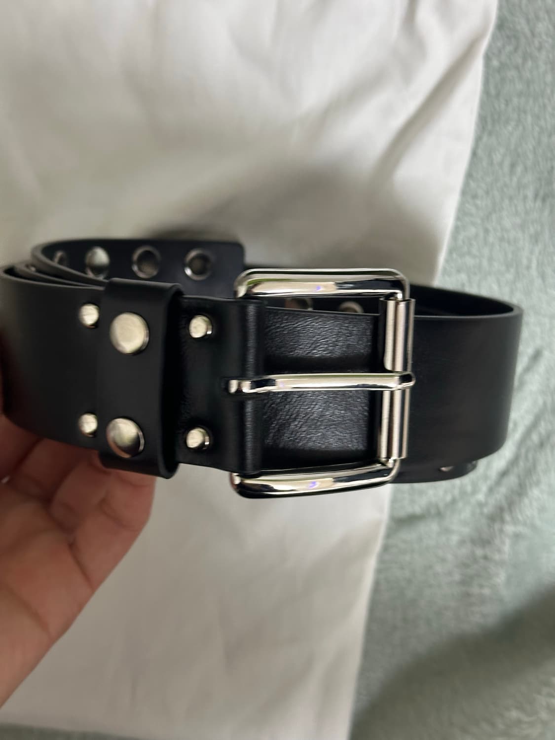 LCDC 더블 스터디드 레더 벨트 상품이미지3