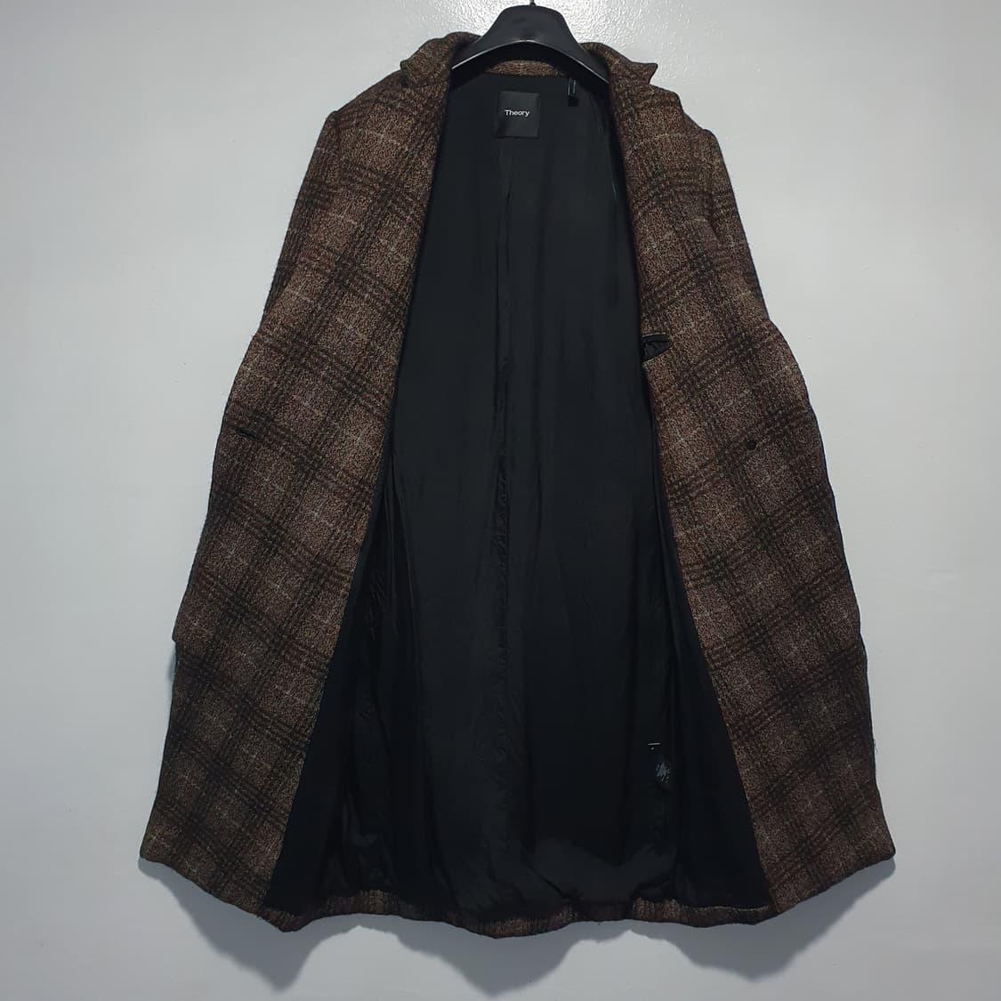 Theory 띠어리 울 플레이드 에센셜 체크 코트 한혜진 상품이미지9