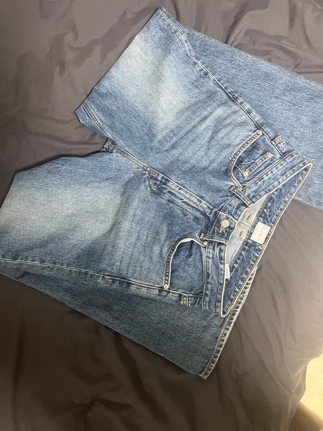 Youth 와이드 데님 long mid blue 상품이미지2