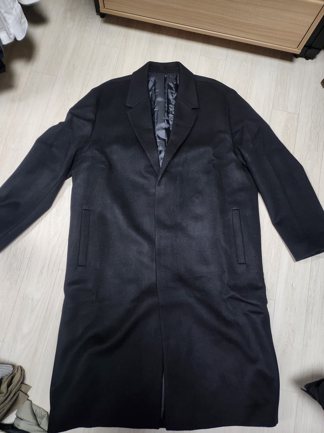 드로우핏 캐시미어 히든 싱글 코트 블랙 XL 상품이미지1