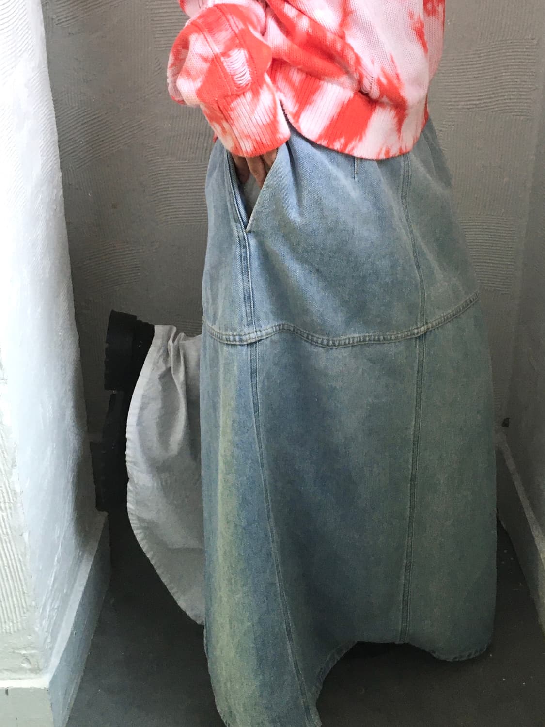 MM6 메종마르지엘라 연청 데님 롱 스커트 상품이미지1