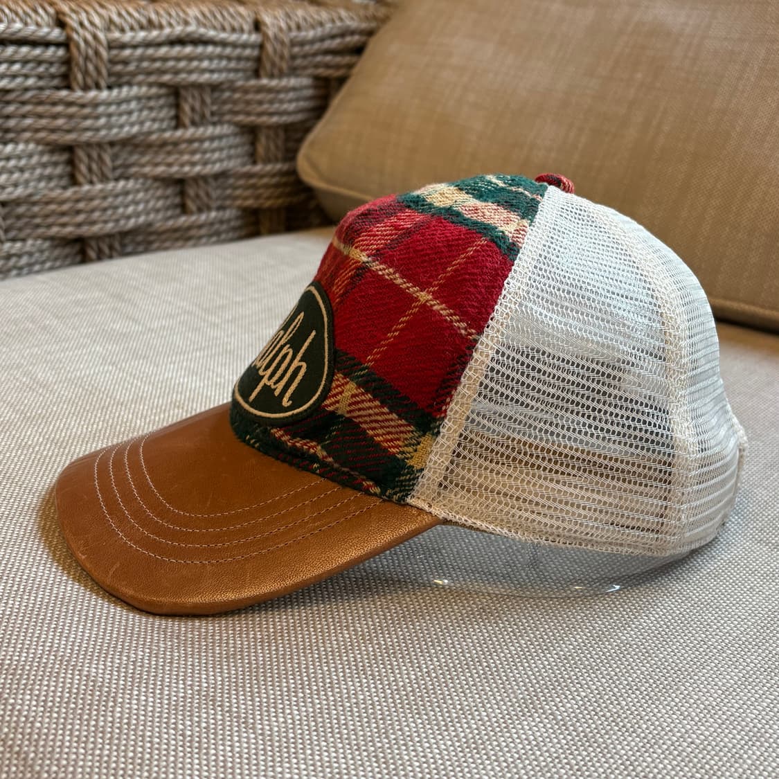 폴로 랄프로렌 레더 빌 플래드 트러커 캡 상품이미지3