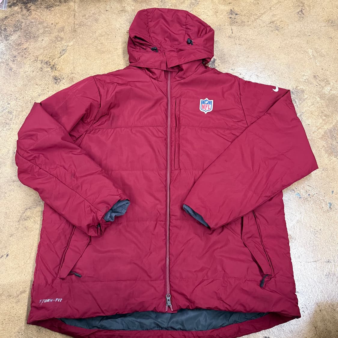 [정품/XL] 나이키 NFL 후드 패딩 자켓 버건디 b19 상품이미지2