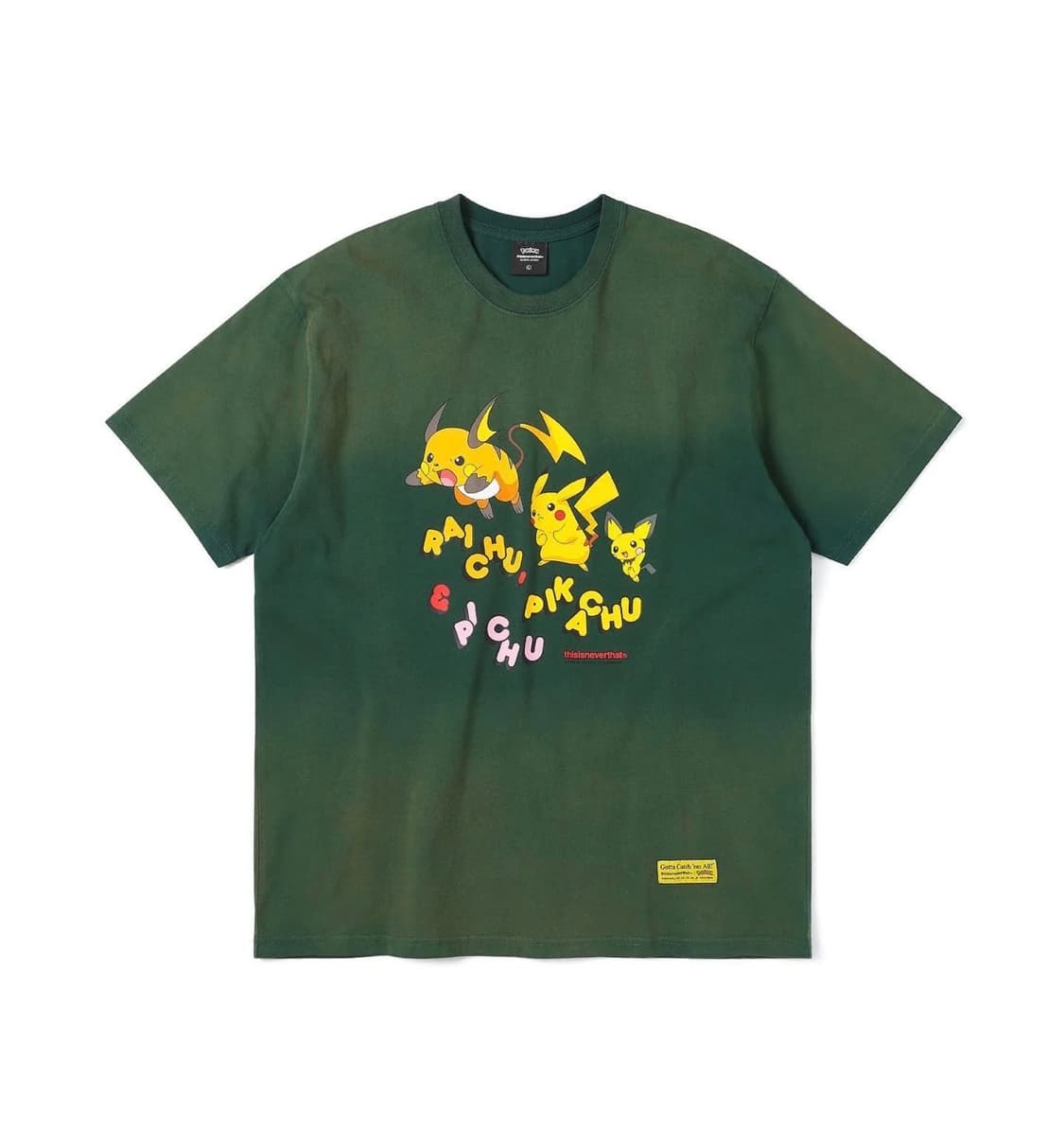 디스이즈네버댓 × 포켓몬 피카츄 워싱 티셔츠 상품이미지1