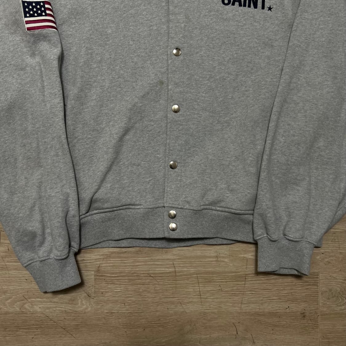 세인트페인 성조기 국기 패치 코튼 스타디움 자켓 [그레이] L/100 상품이미지3