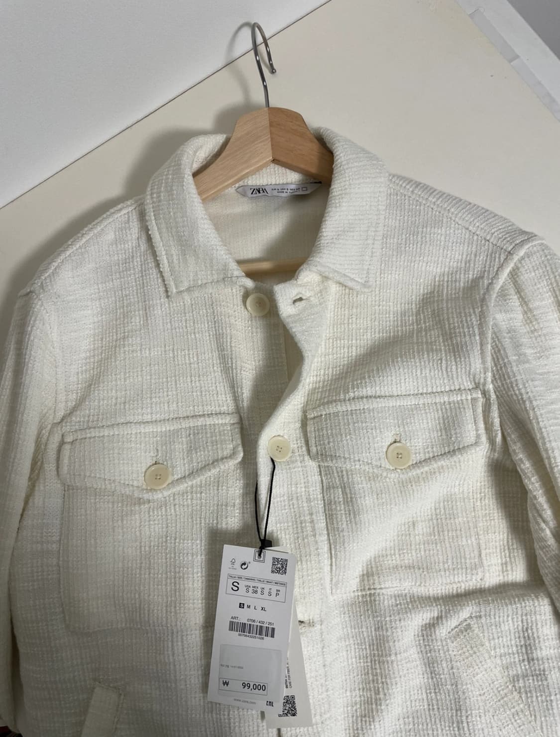 (새상품) 자라 자켓 화이트 s - 정가 99000원 상품이미지1