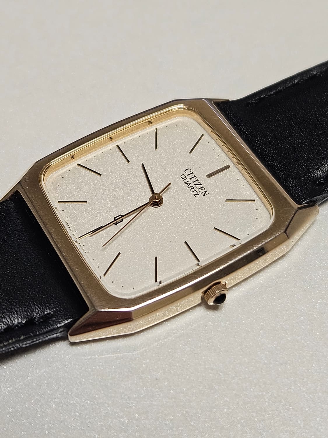 빈티지 시티즌 쿼츠 금장 가죽 시계 상품이미지5