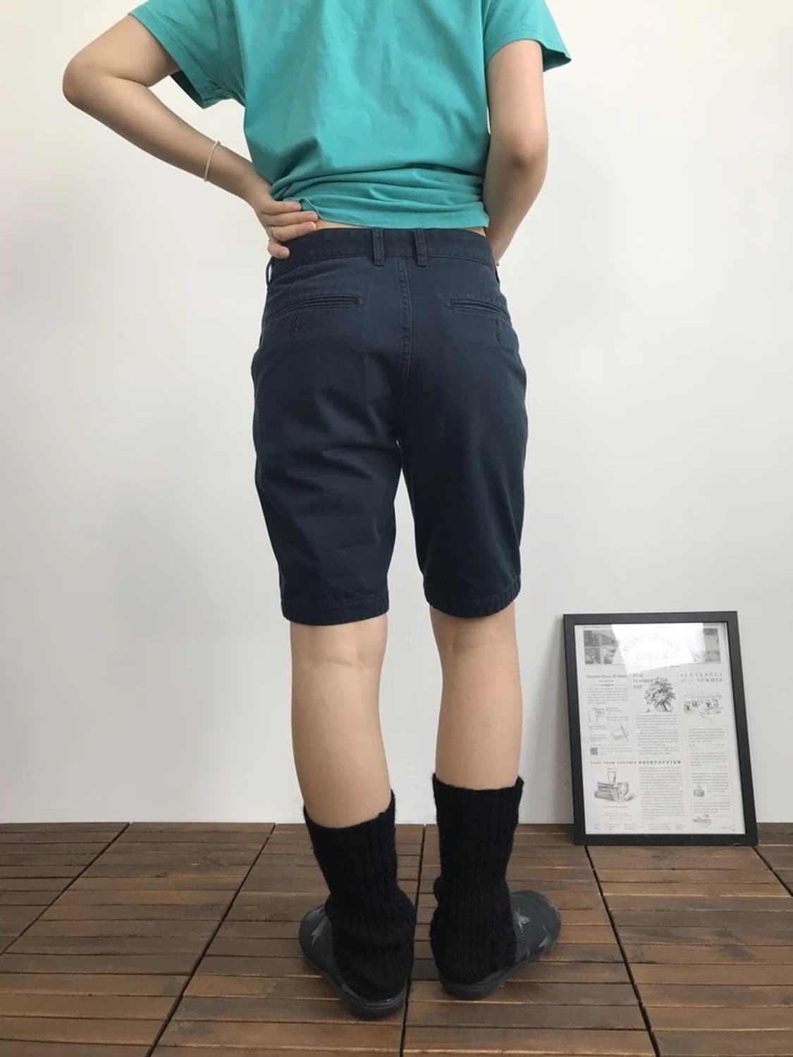 Beams Cotton Shorts Navy Pants 상품이미지3