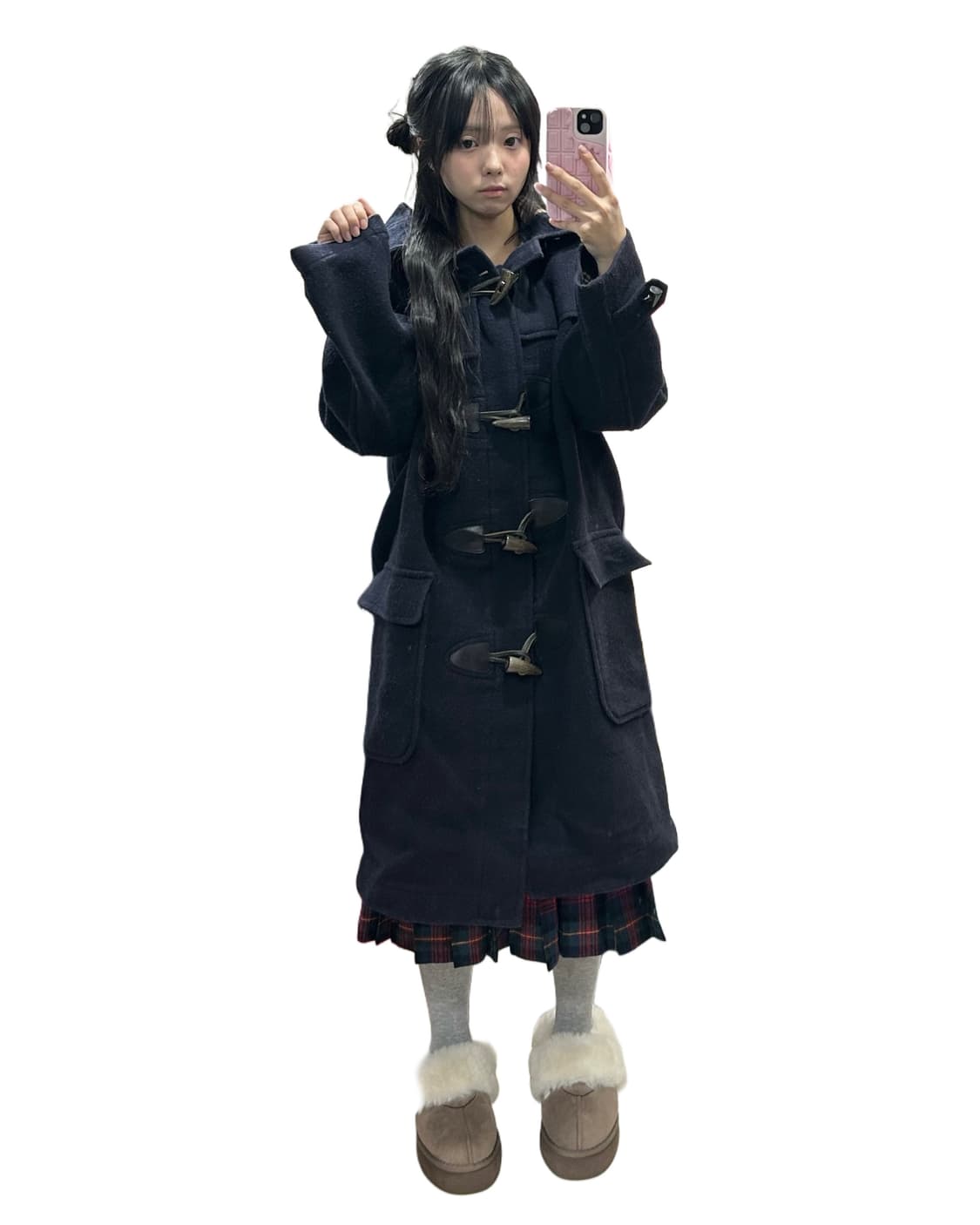 [울90%] 모리걸 기본 네이비 떡볶이코트 아오이유우 상품이미지2