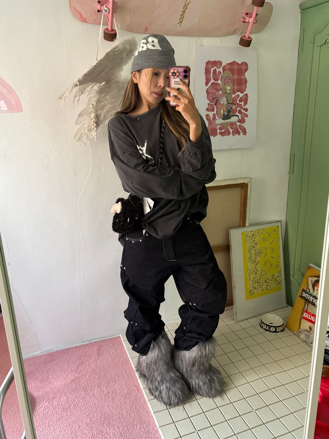 AAO viedit starry stud random tuck pants 상품이미지2