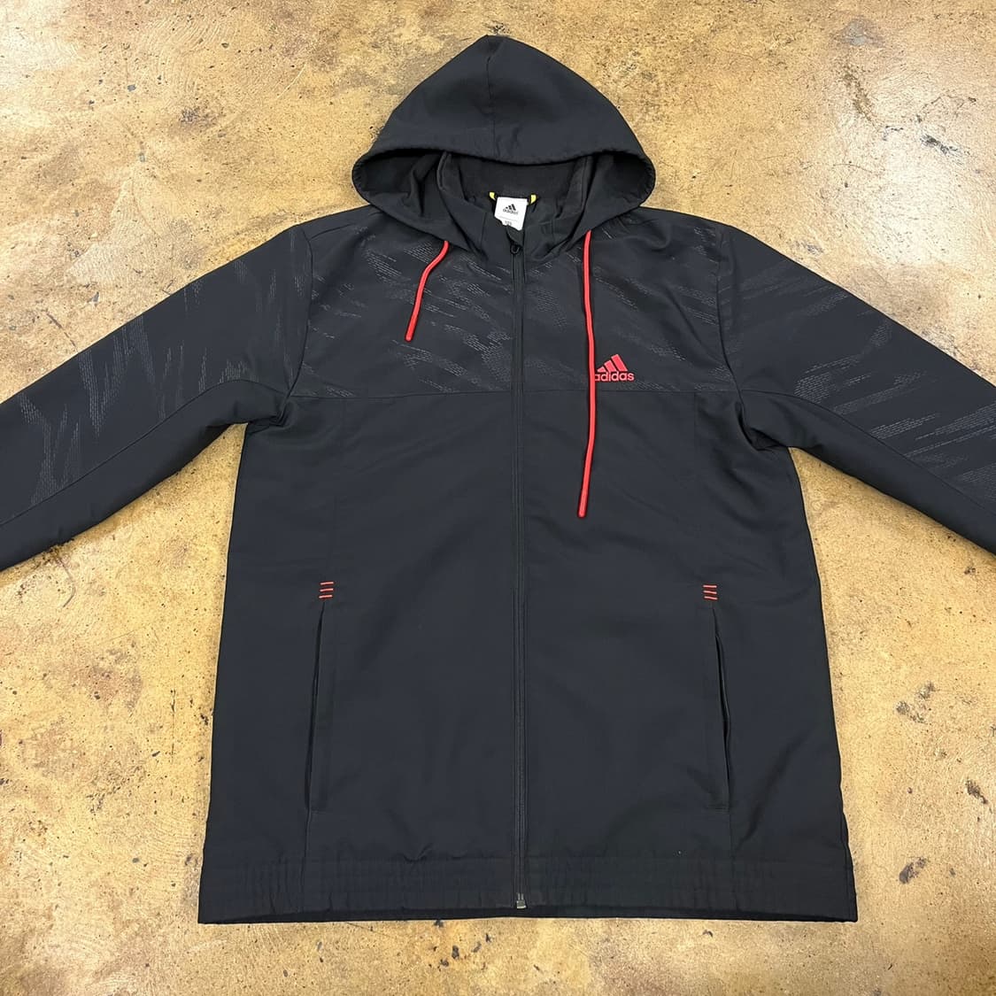 [정품/105] 아디다스 블랙 후드 바람막이 자켓 b17 상품이미지3