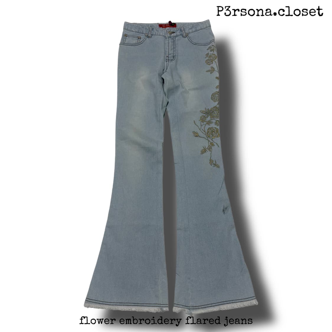 flower embroidery flared jeans 상품이미지1