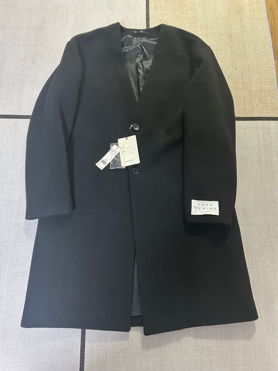 글로벌 웍스 케이프메리노 노카라 코트 M사이즈 상품이미지1