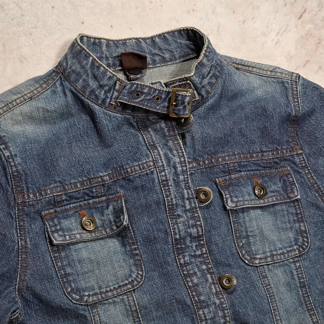 빈티지 넥버클 중청 데님자켓 상품이미지3