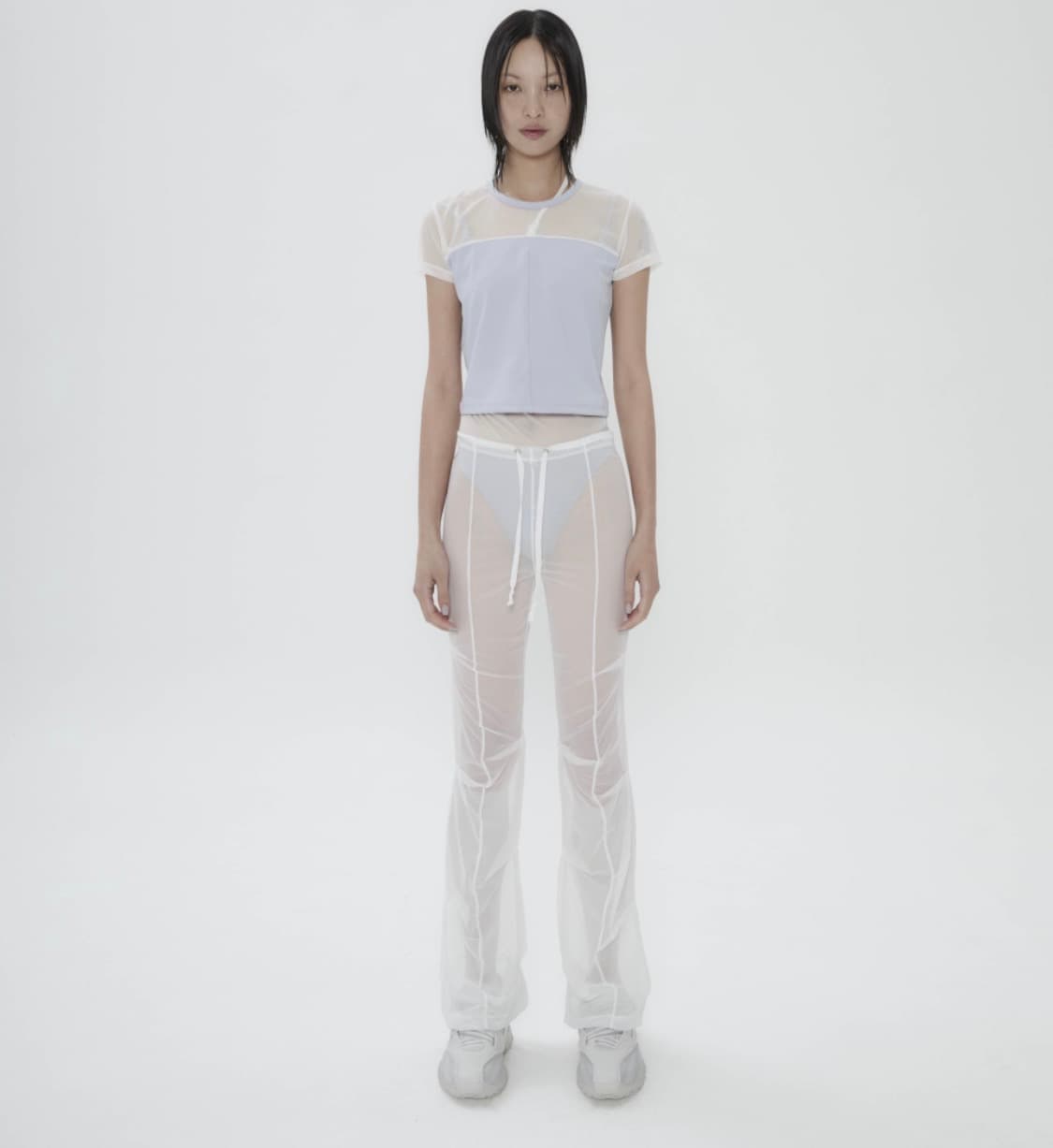 오호스 Half Sheer Jersey T / Grey 상품이미지2
